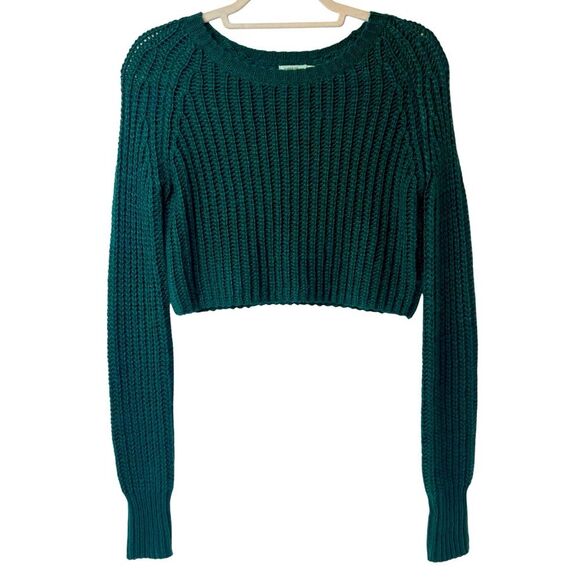 Urban Outfitters Cropped Sweater Hunter Green Size S - Picture 2 of 6